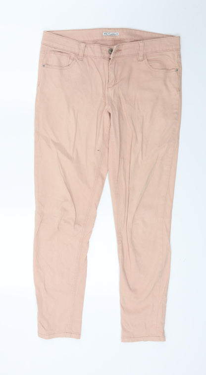 HOT Womens Pink  Denim Skinny Jeans Size 12 L25 in