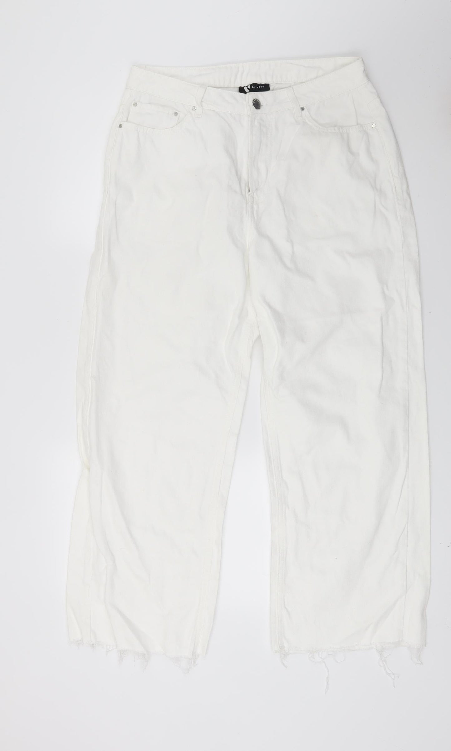 Very Womens White  Denim Straight Jeans Size 12 L22 in