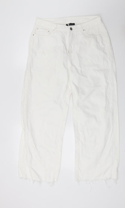 Very Womens White  Denim Straight Jeans Size 12 L22 in