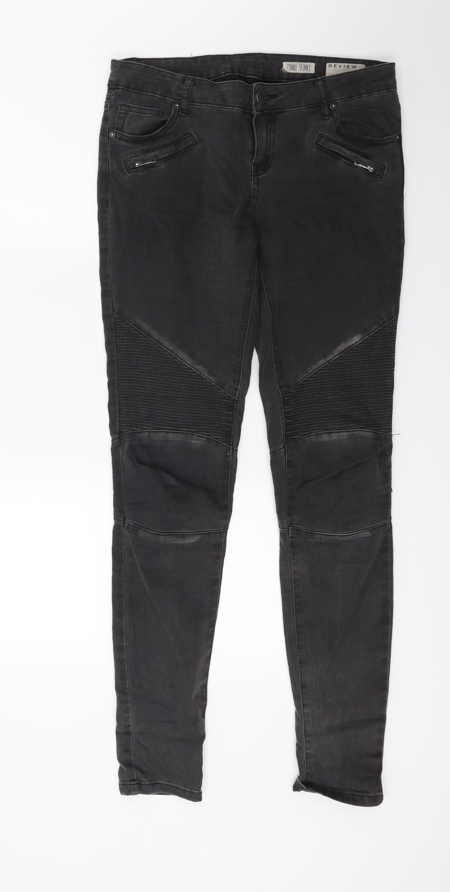 Womens UK Size 28 in Review Regular Fit Skinny Black Jeans