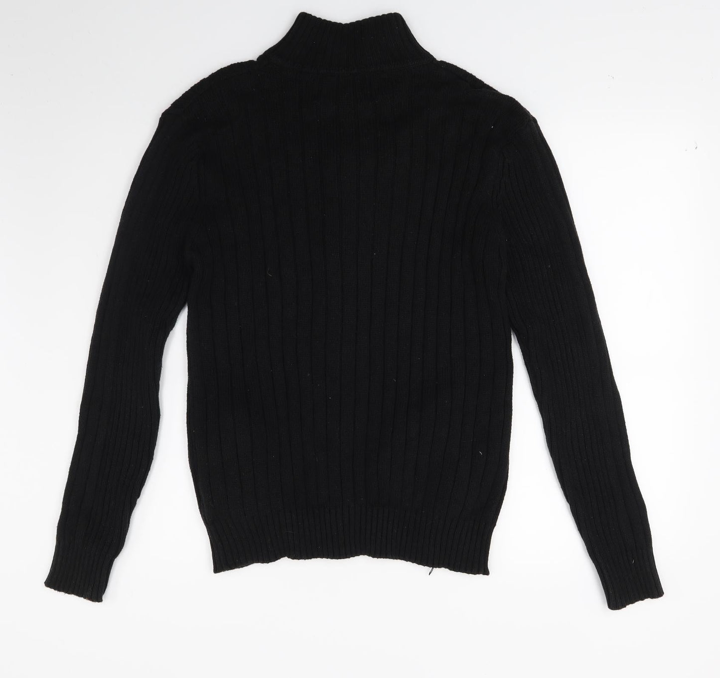 Ceader wood state Mens Black  Knit Full Zip Jumper Size M