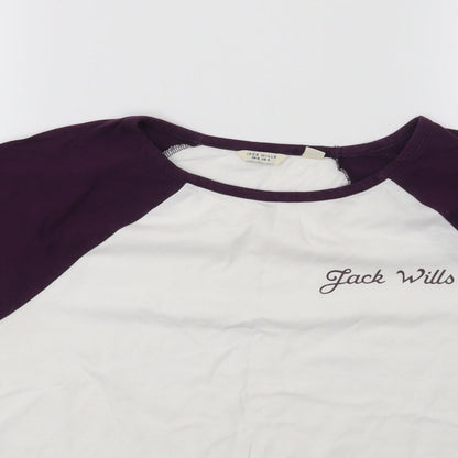 Jack Wills Womens White  Jersey Basic T-Shirt Size 8