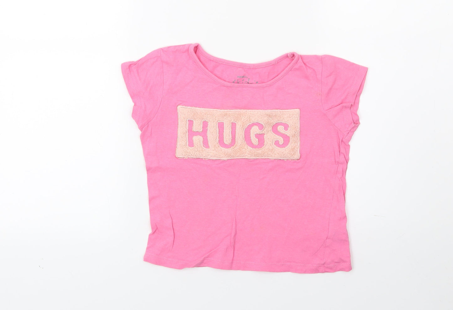 Pep&co Girls Pink   Basic T-Shirt Size 5-6 Years  - Hugs