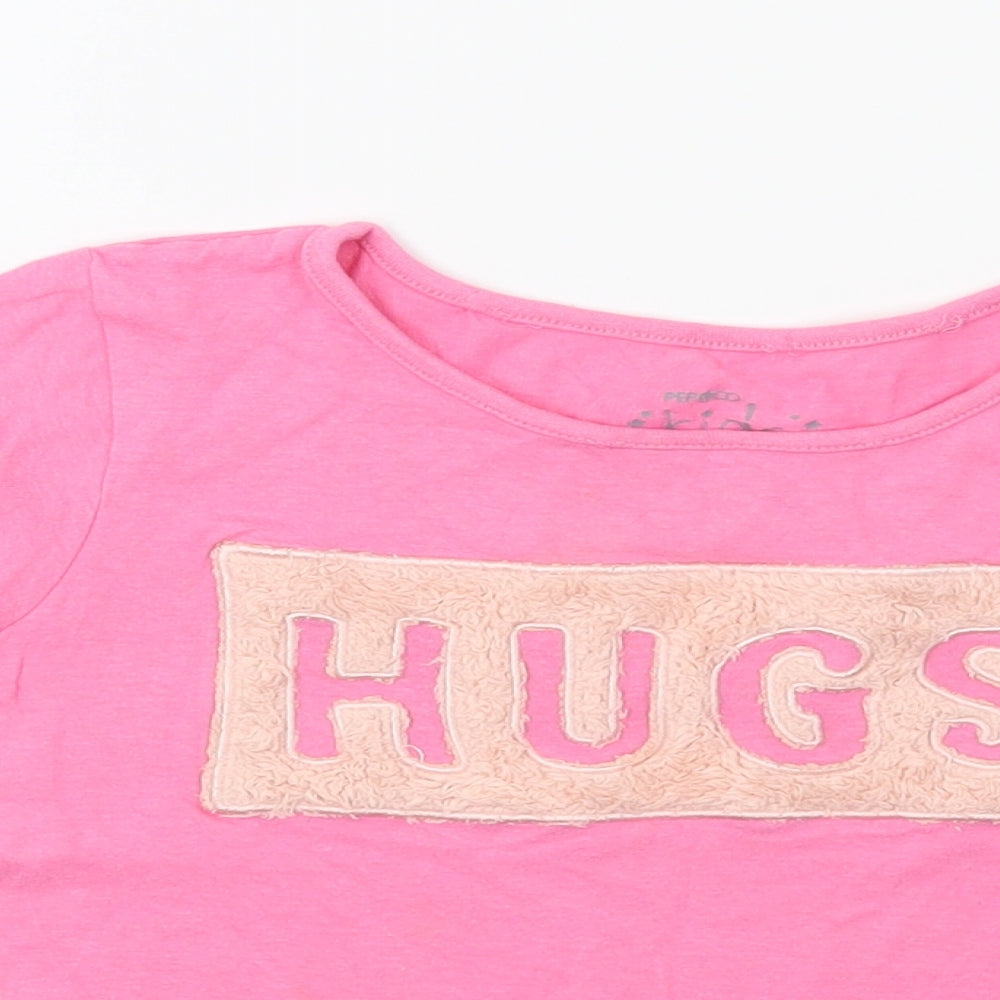 Pep&co Girls Pink   Basic T-Shirt Size 5-6 Years  - Hugs