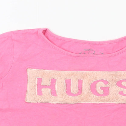 Pep&co Girls Pink   Basic T-Shirt Size 5-6 Years  - Hugs