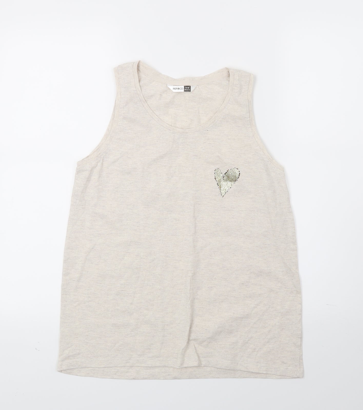 Womens UK Size 10 Pep&co Beige Basic Tank