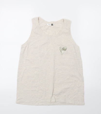 Womens UK Size 10 Pep&co Beige Basic Tank