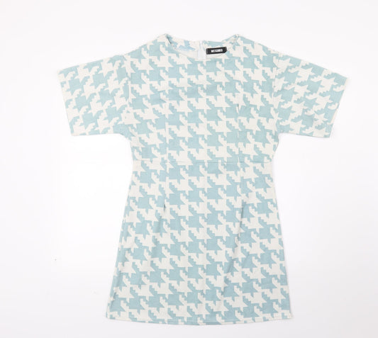 Missguided Womens Green Check  A-Line  Size 12