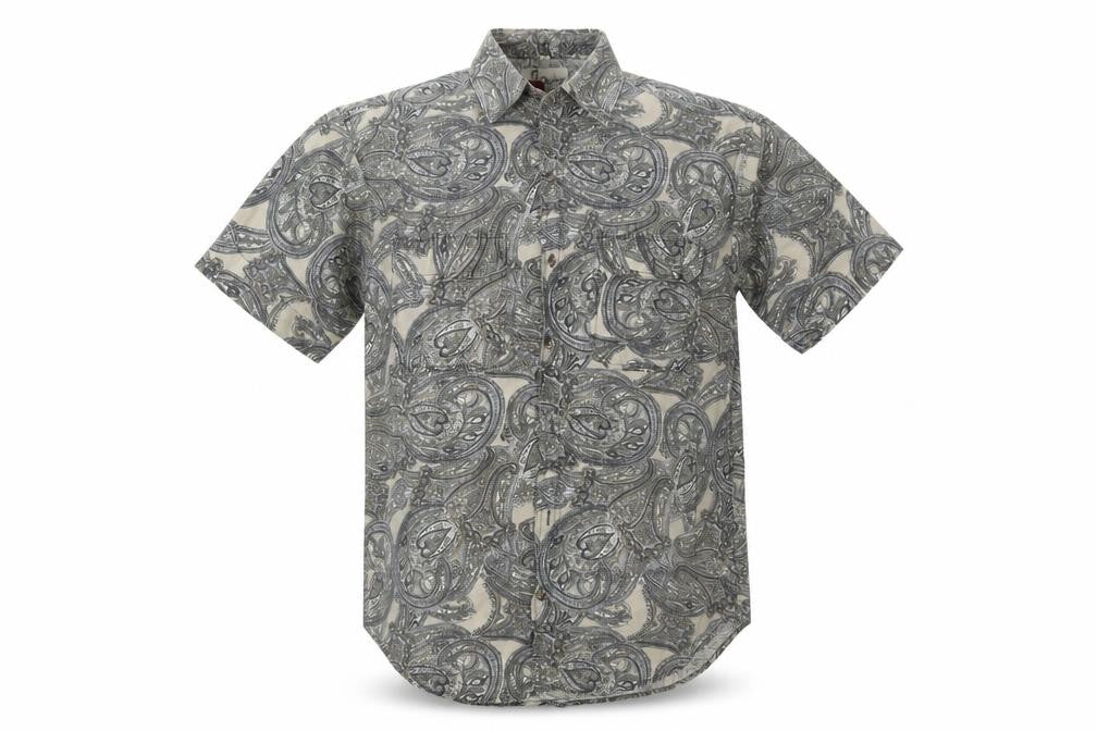 Mens UK Size S Dezikey Brown  Button-Up Short Sleeve Casual Shirt
