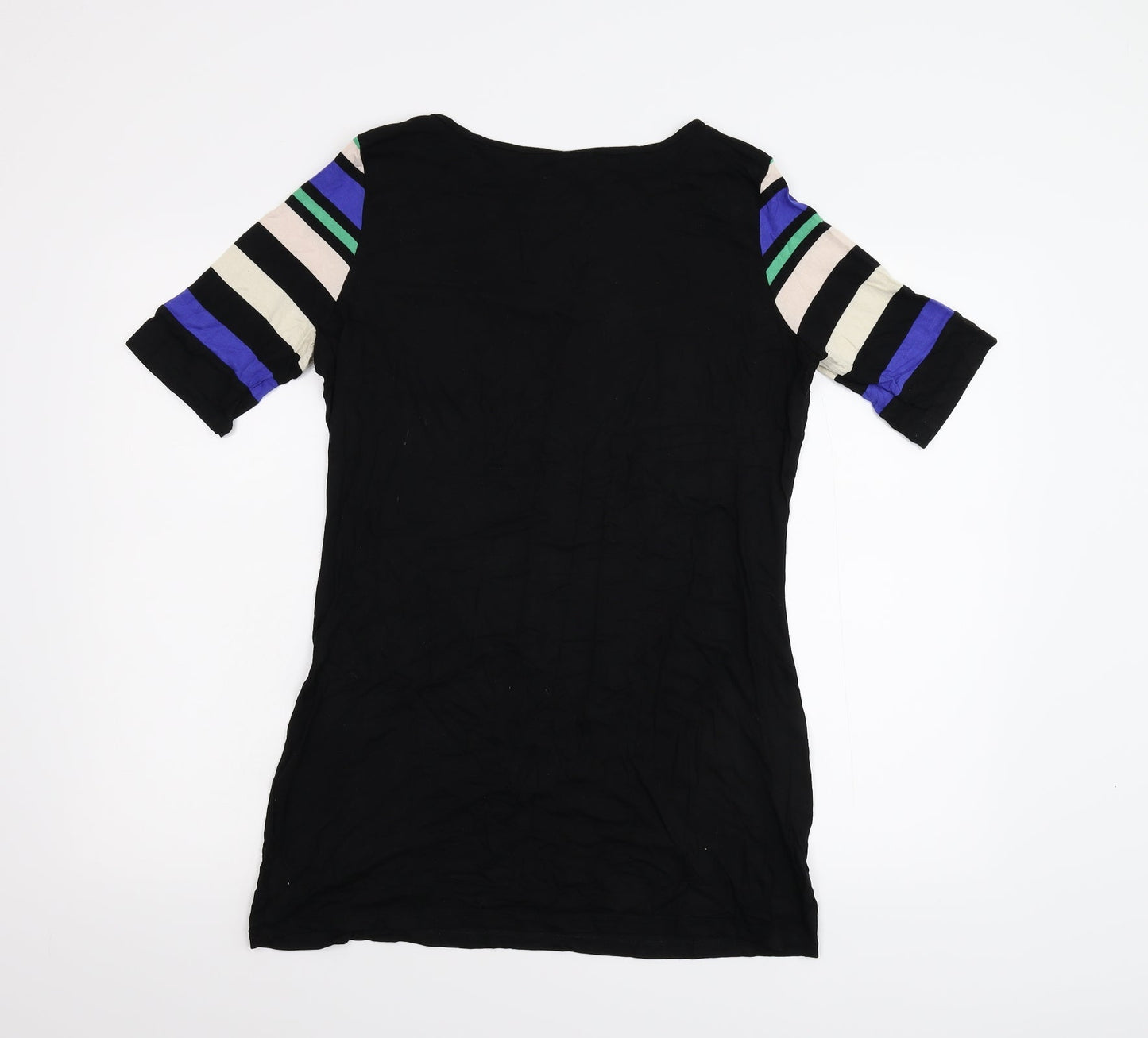 F&F Womens Black Striped Flannel Shift  Size 12