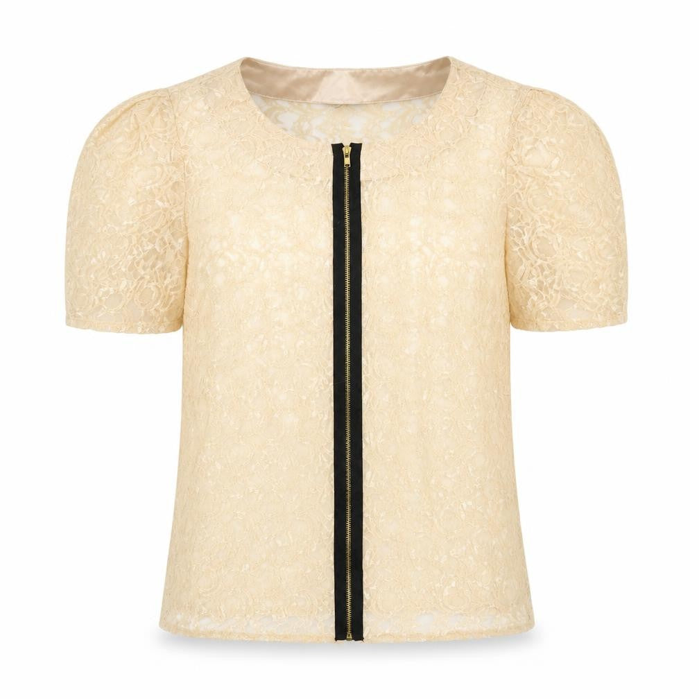 Womens UK Size M Preworn Beige Basic Blouse