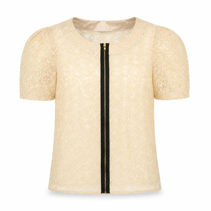Womens UK Size M Preworn Beige Basic Blouse