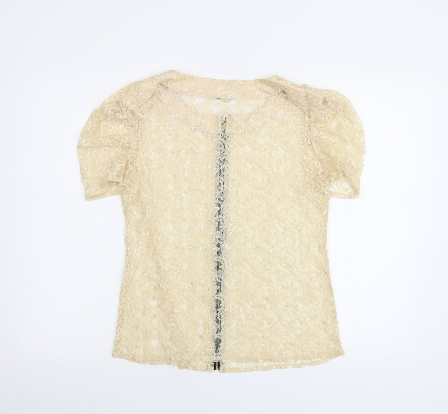 Womens UK Size M Preworn Beige Basic Blouse