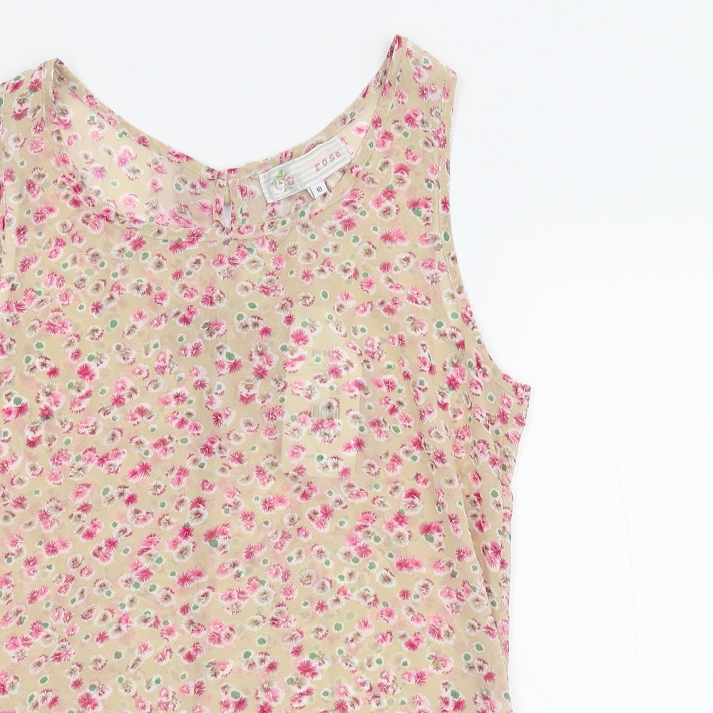 Cameo Rose Womens Multicoloured Floral  Basic Tank Size 10