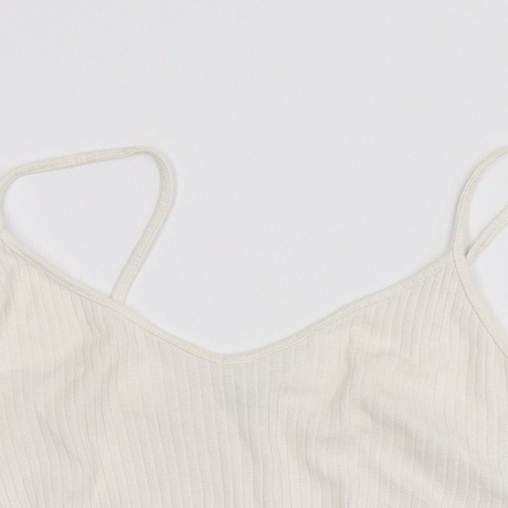 Miss Selfridge Womens White  Jersey Basic Tank Size 10