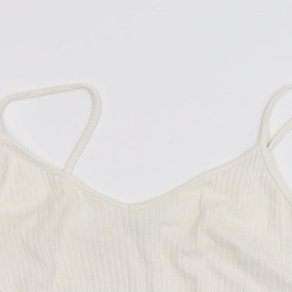 Miss Selfridge Womens White  Jersey Basic Tank Size 10