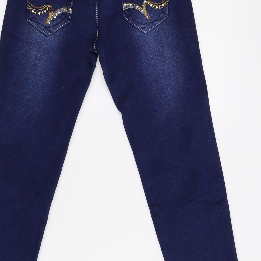 Mariola Girls Blue  Damask Skinny Jeans
