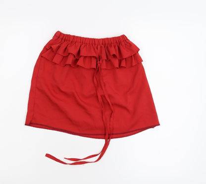 Preworn Girls Red   Mini Skirt Size M