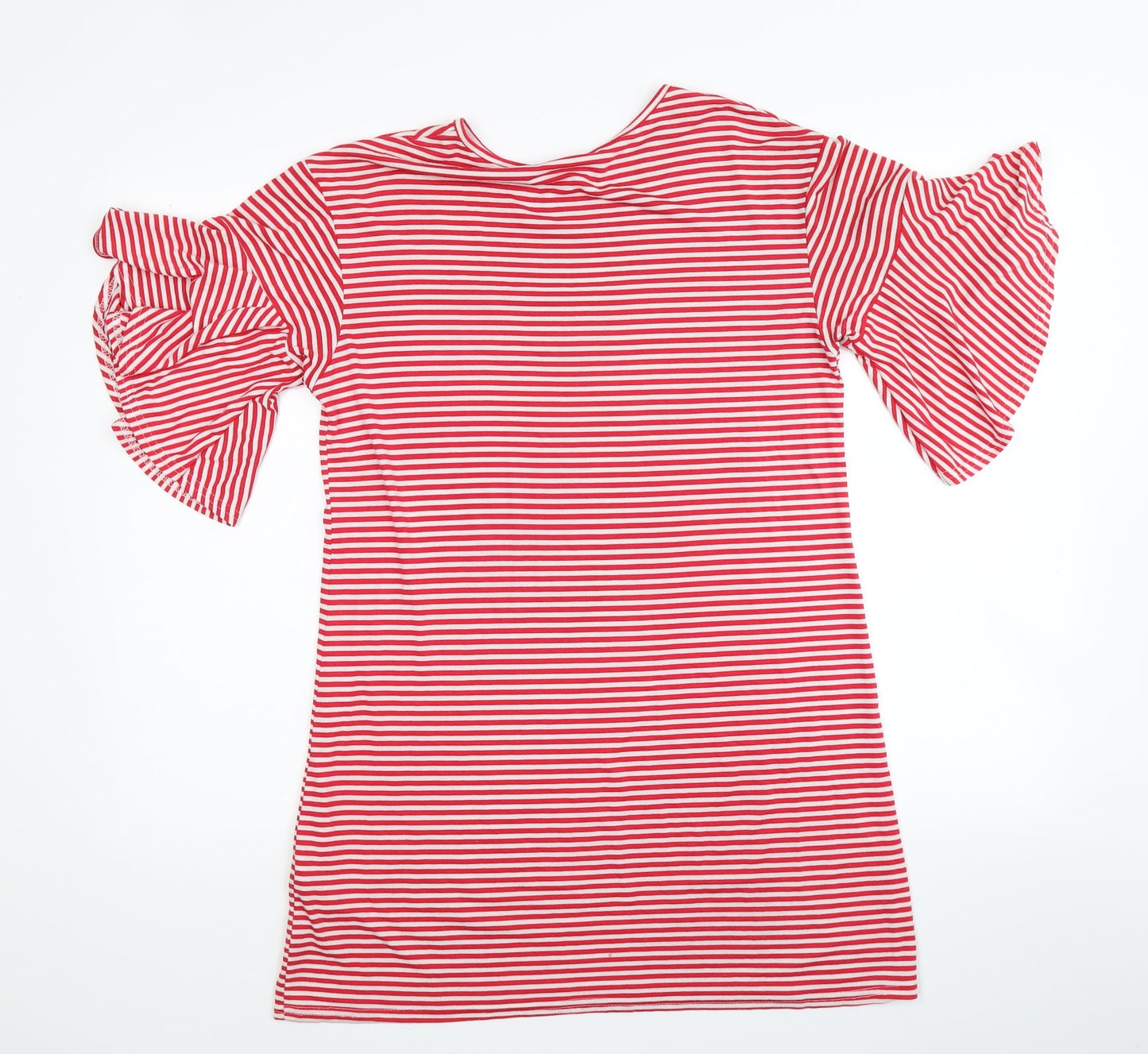 Missguided Womens Red Striped  A-Line  Size 8