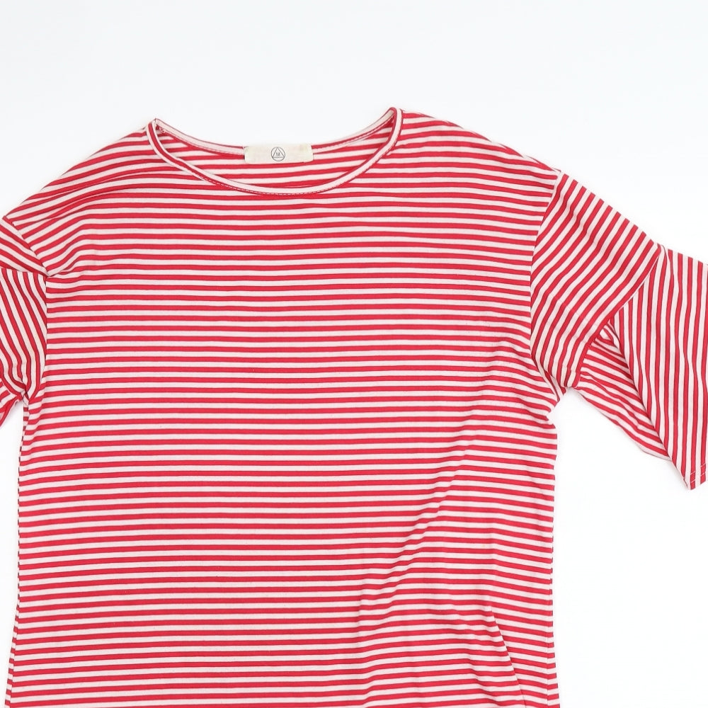 Missguided Womens Red Striped  A-Line  Size 8