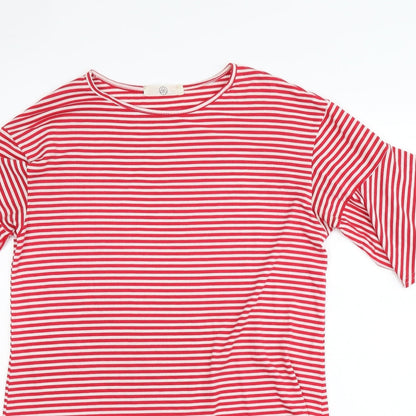 Missguided Womens Red Striped  A-Line  Size 8