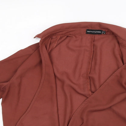 prettylitlething Womens Beige   Basic Blouse Size 8