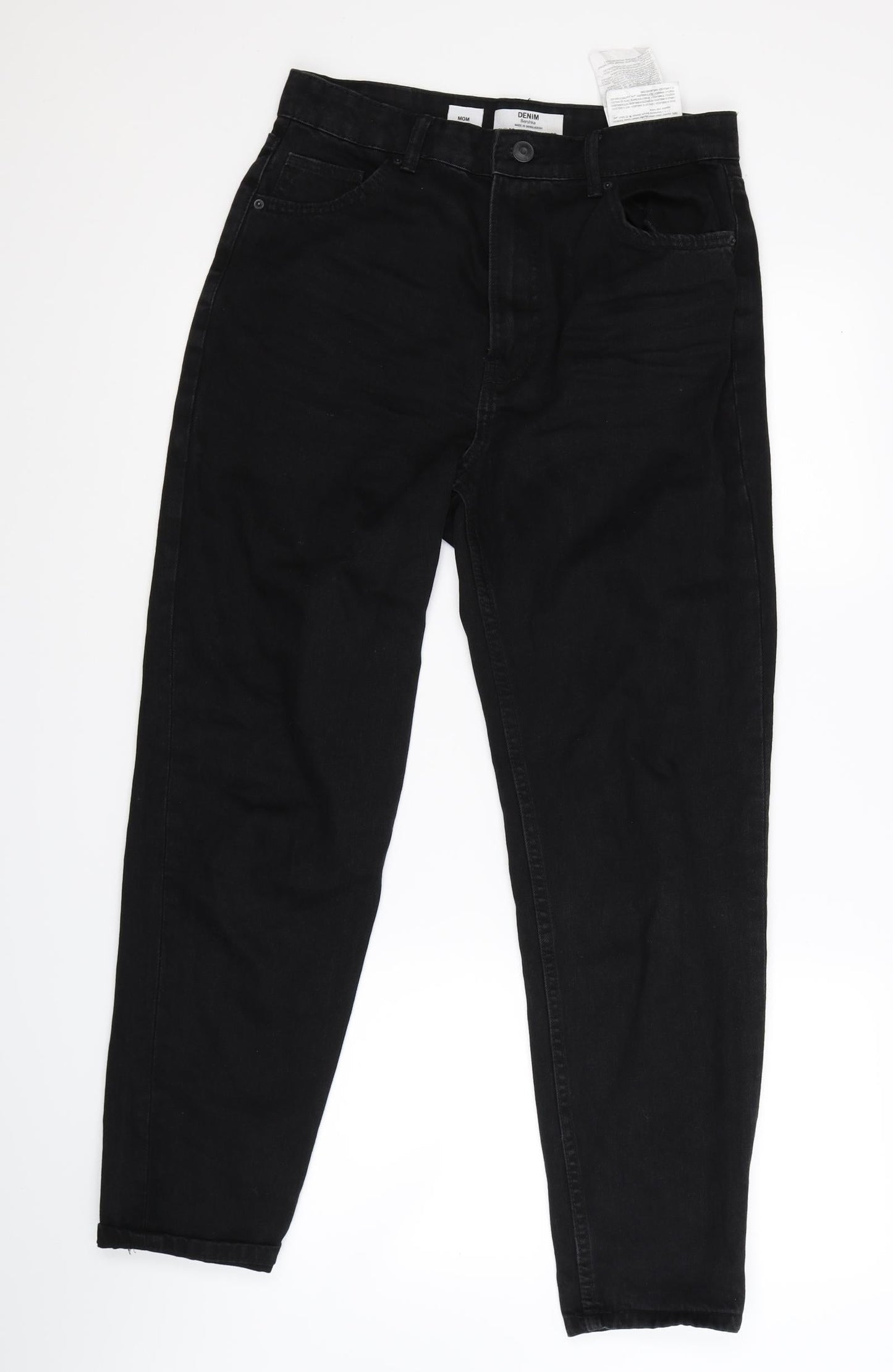 Womens UK Size 8 Denim Regular Fit Straight Black Jeans
