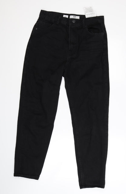 Womens UK Size 8 Denim Regular Fit Straight Black Jeans