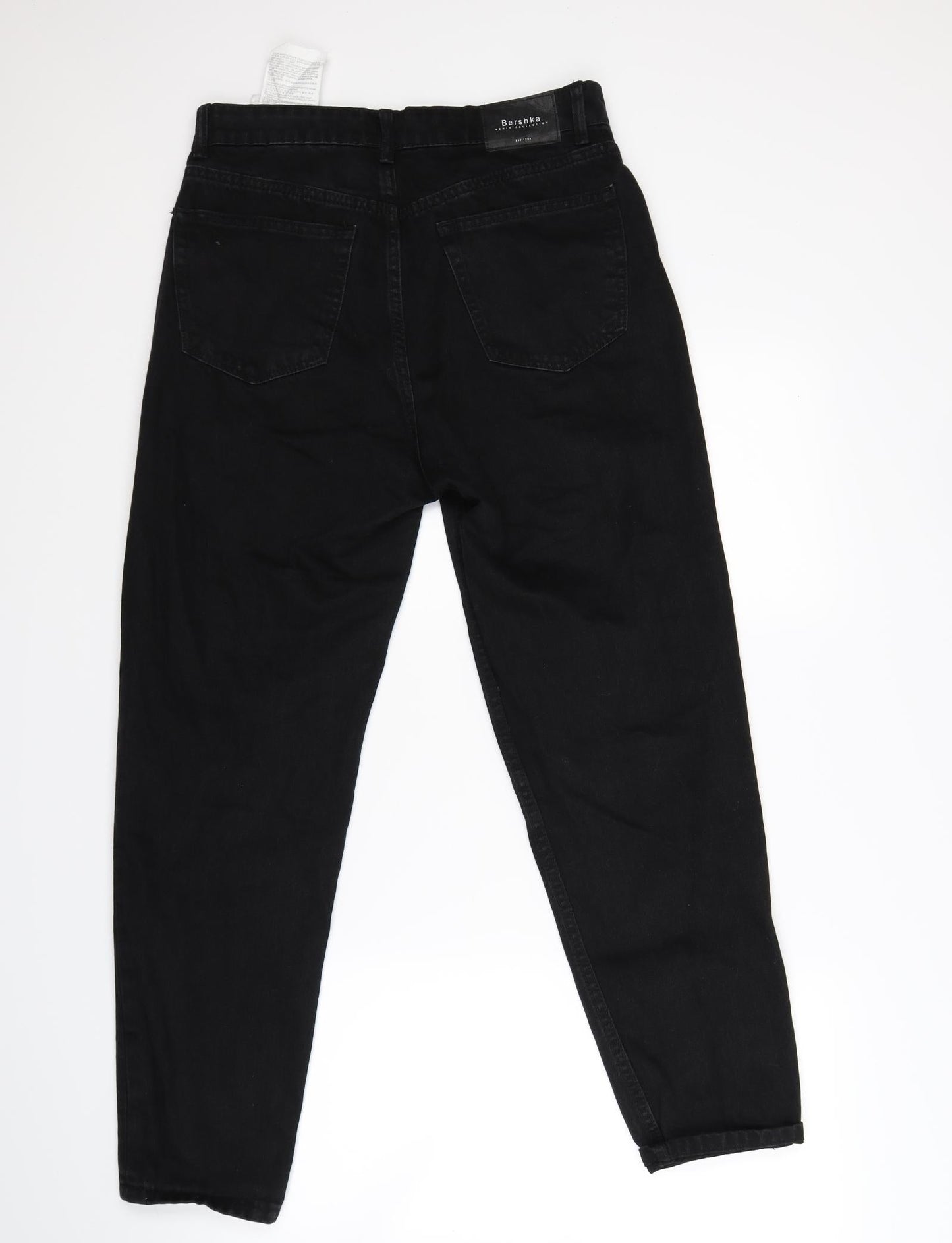 Womens UK Size 8 Denim Regular Fit Straight Black Jeans
