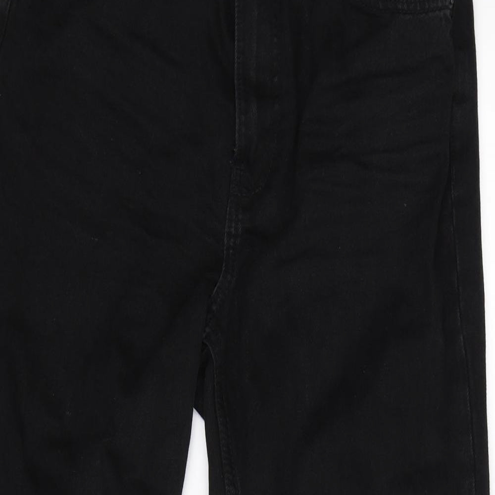 Womens UK Size 8 Denim Regular Fit Straight Black Jeans