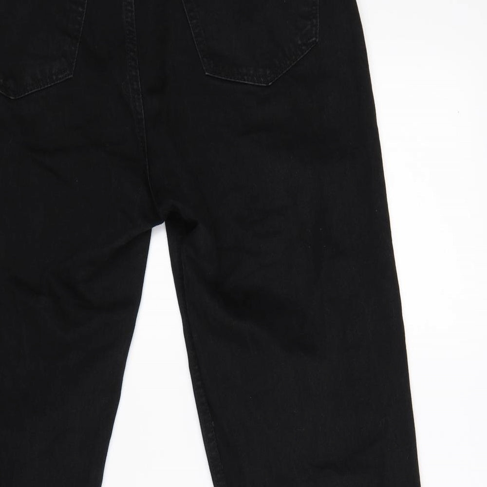Womens UK Size 8 Denim Regular Fit Straight Black Jeans