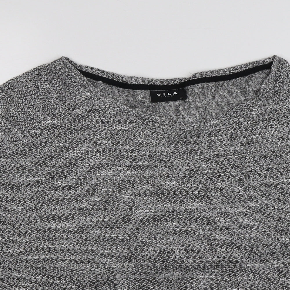 Womens UK Size XL VILA Grey Basic T-Shirt