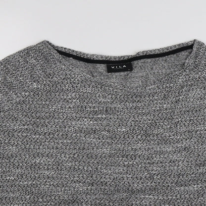 Womens UK Size XL VILA Grey Basic T-Shirt