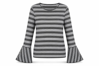 Zara Trafaluc Womens Black Striped  Pullover Jumper Size S