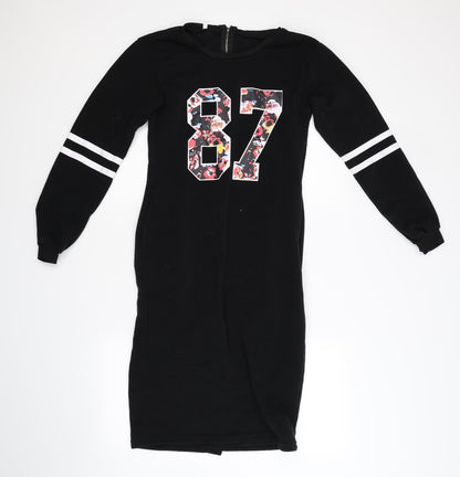 Preworn Womens Black   Jumper Dress  Size S