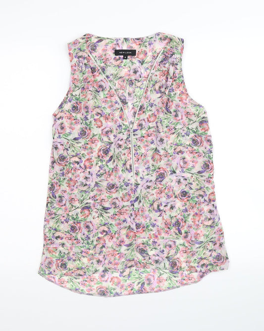 New Look Womens Purple Floral  A-Line  Size 8