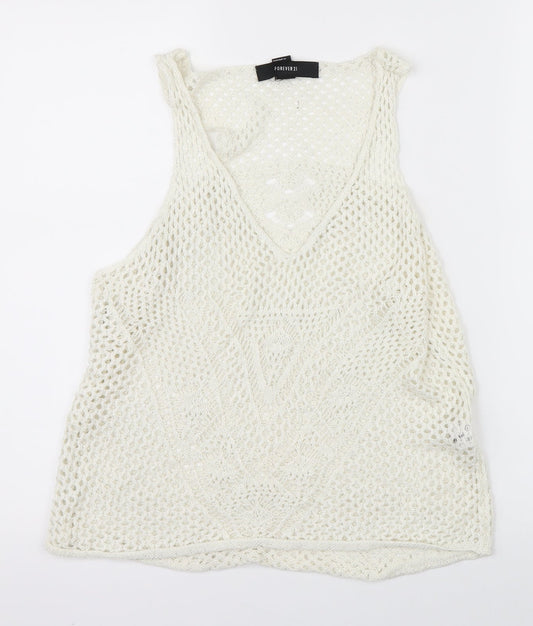 FOREVER 21 Womens Beige  Knit Basic Blouse Size S