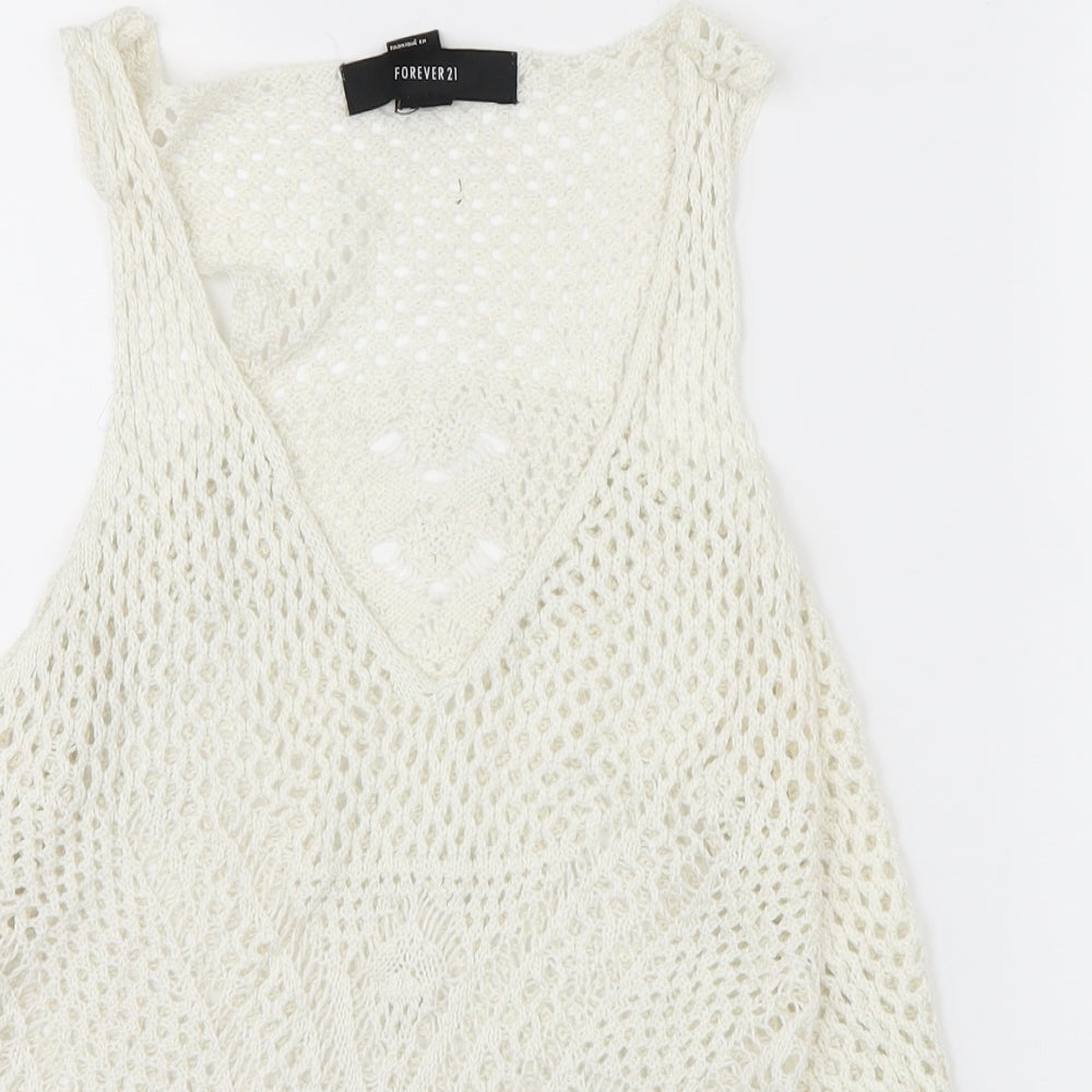 FOREVER 21 Womens Beige  Knit Basic Blouse Size S