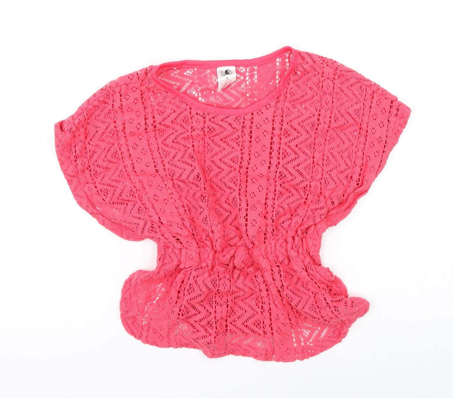 H&T Girls Pink Fair Isle Knit Basic Blouse Size 3 Years