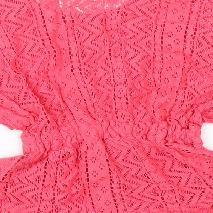H&T Girls Pink Fair Isle Knit Basic Blouse Size 3 Years