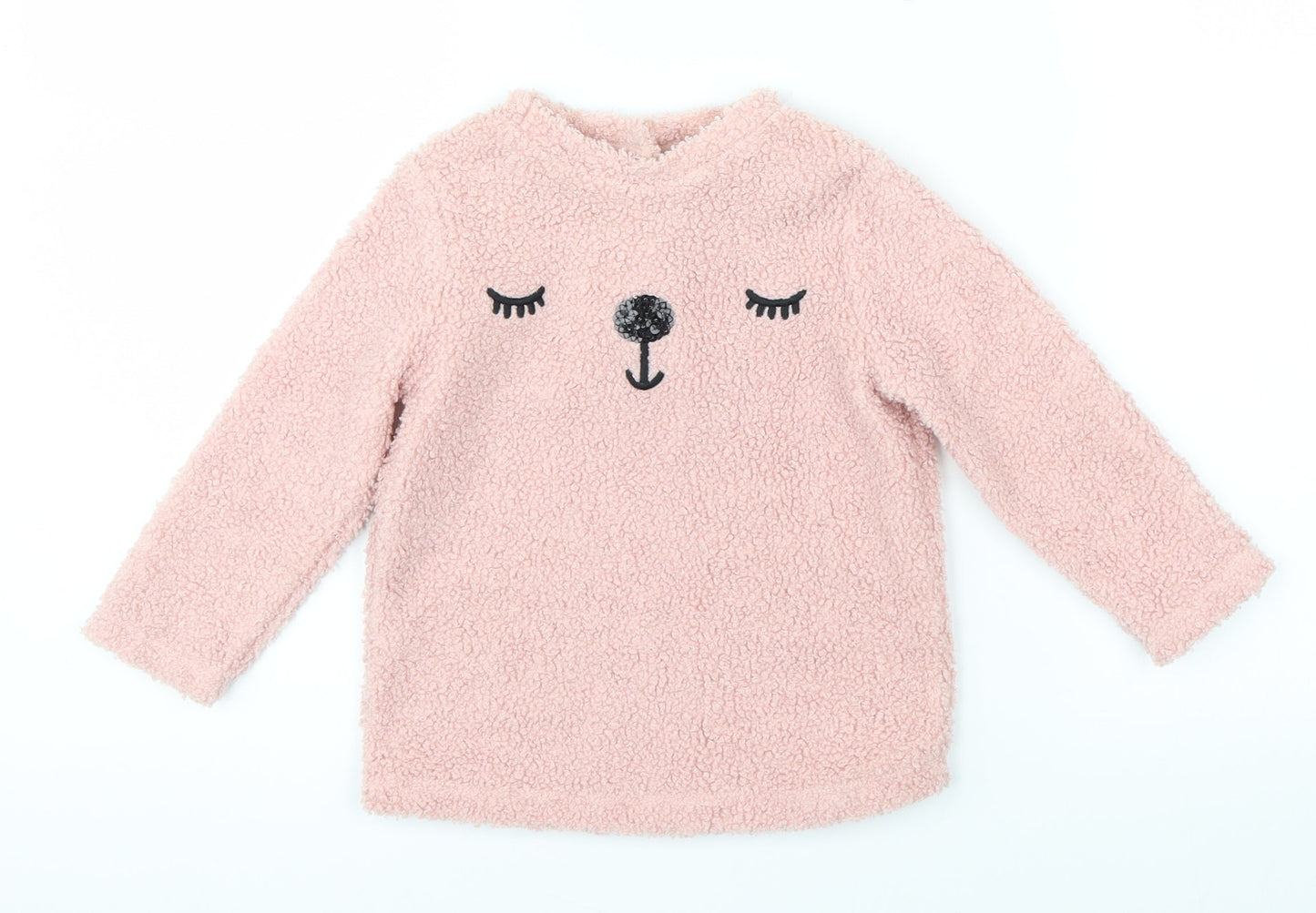 F&F Girls Pink   Pullover Jumper Size 6-9 Months  - Sloth animal