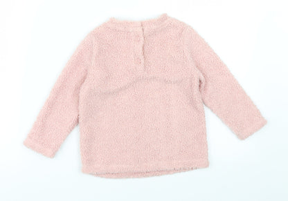 F&F Girls Pink   Pullover Jumper Size 6-9 Months  - Sloth animal