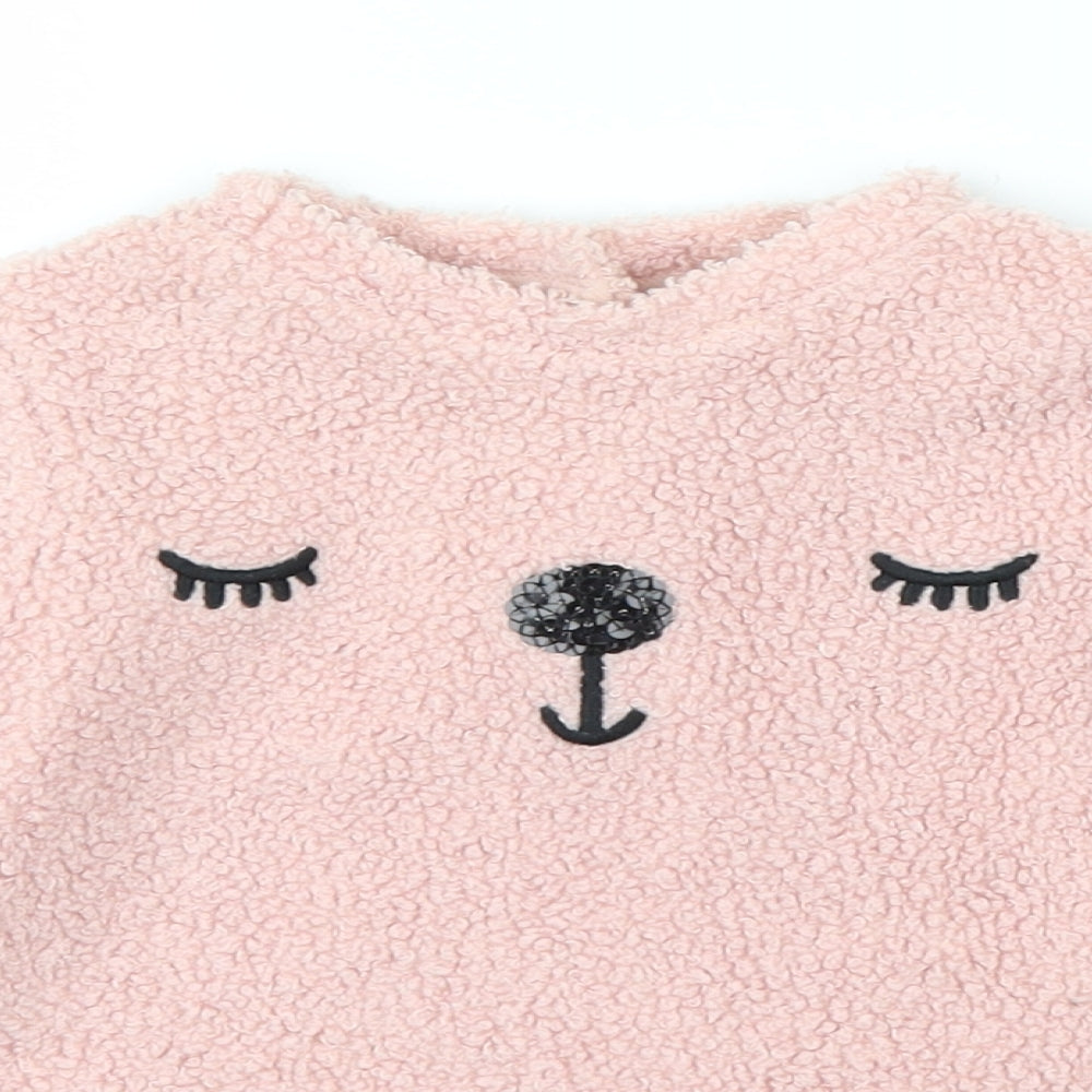 F&F Girls Pink   Pullover Jumper Size 6-9 Months  - Sloth animal