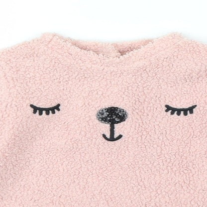 F&F Girls Pink   Pullover Jumper Size 6-9 Months  - Sloth animal