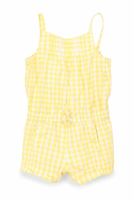 Miniclub Girls Yellow Check  Dungaree One-Piece Size 9-12 Months