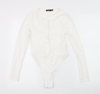 Misspap Womens White   Bodysuit One-Piece Size 8