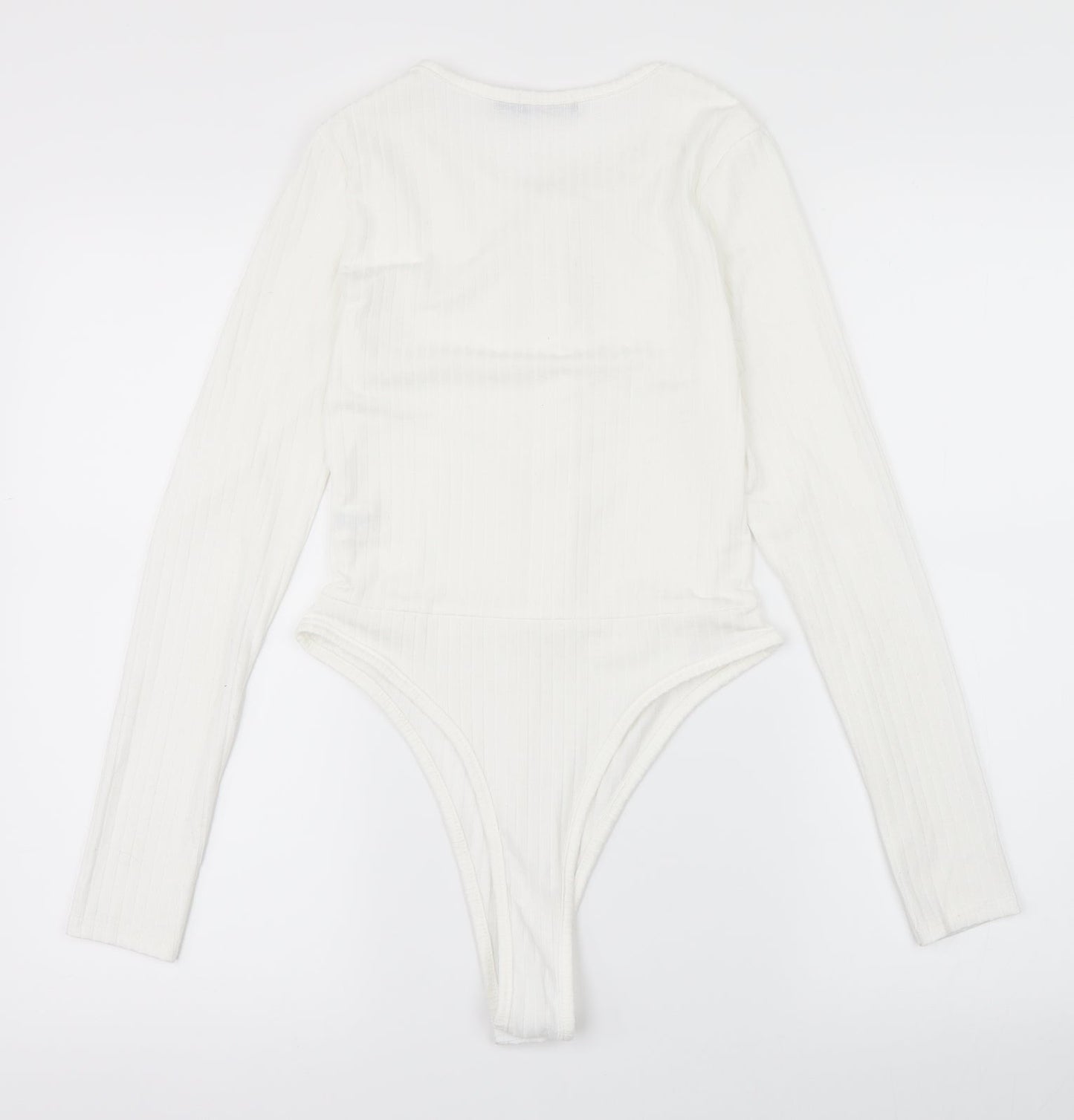 Misspap Womens White   Bodysuit One-Piece Size 8