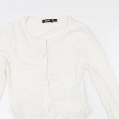 Misspap Womens White   Bodysuit One-Piece Size 8