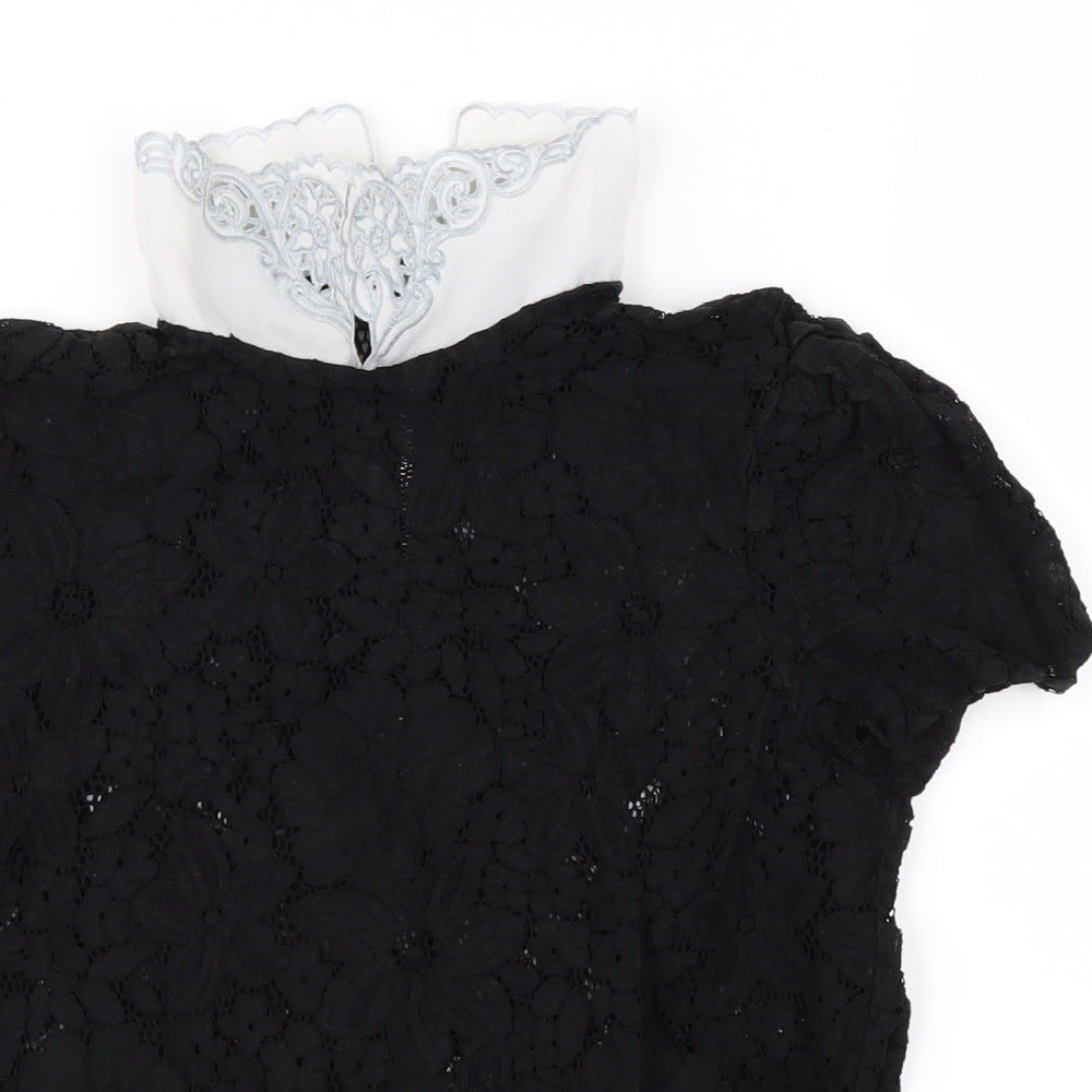 Womens UK Size 8 New Look Black Basic Blouse