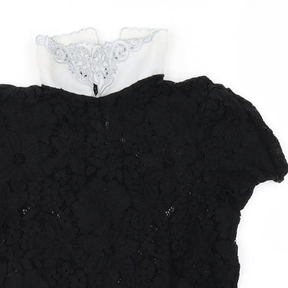 Womens UK Size 8 New Look Black Basic Blouse